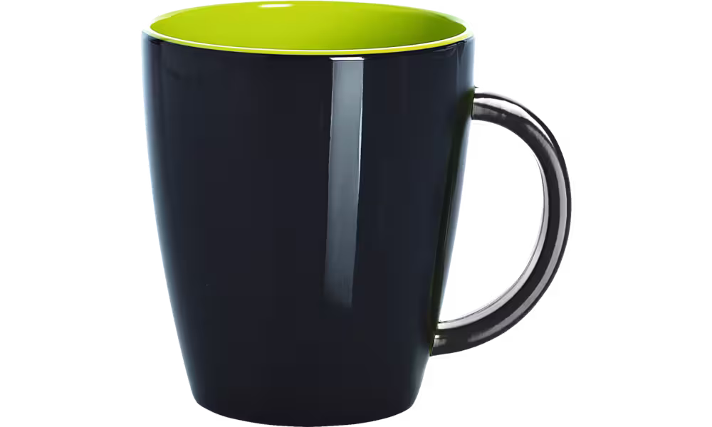 Henkelbecher lemon-grau (R)